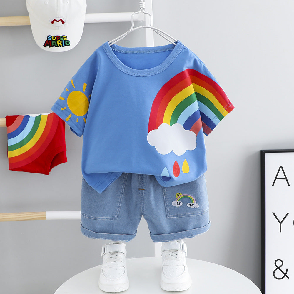 Baby stilig trendiga liten pojke sommarkläder