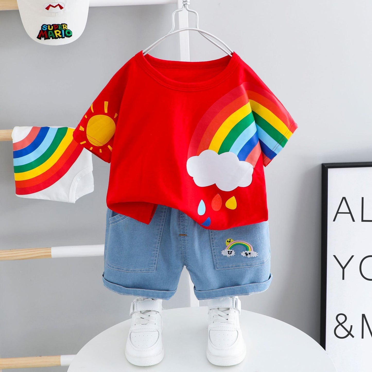 Baby stilig trendiga liten pojke sommarkläder