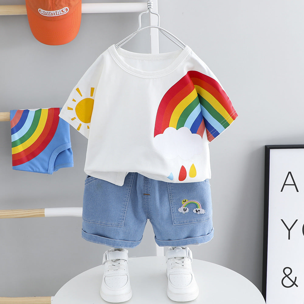 Baby stilig trendiga liten pojke sommarkläder