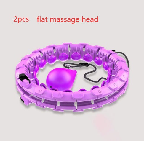 Professional Adjustable Smart Hula Hoop - ABS No-Fall Technology (18/21/24 Knots, Pink/Purple)