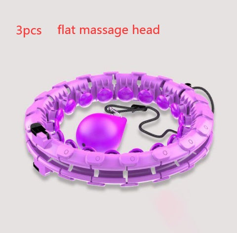 Professional Adjustable Smart Hula Hoop - ABS No-Fall Technology (18/21/24 Knots, Pink/Purple)
