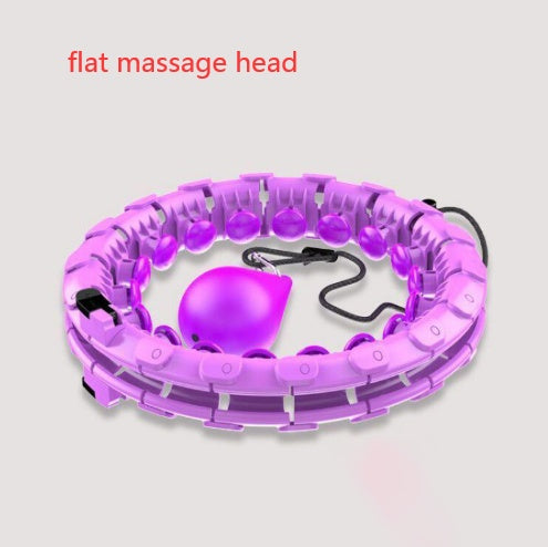 Professional Adjustable Smart Hula Hoop - ABS No-Fall Technology (18/21/24 Knots, Pink/Purple)