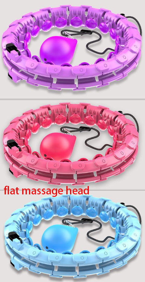 Professional Adjustable Smart Hula Hoop - ABS No-Fall Technology (18/21/24 Knots, Pink/Purple)