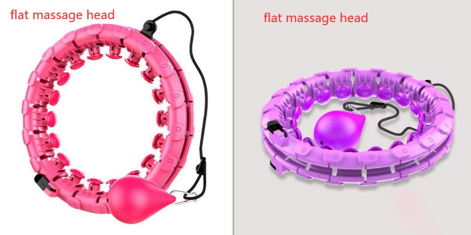 Professional Adjustable Smart Hula Hoop - ABS No-Fall Technology (18/21/24 Knots, Pink/Purple)