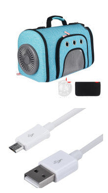 Pet Carrier Bag with Fan - Ventilated Space Cat Bag with Side Mesh