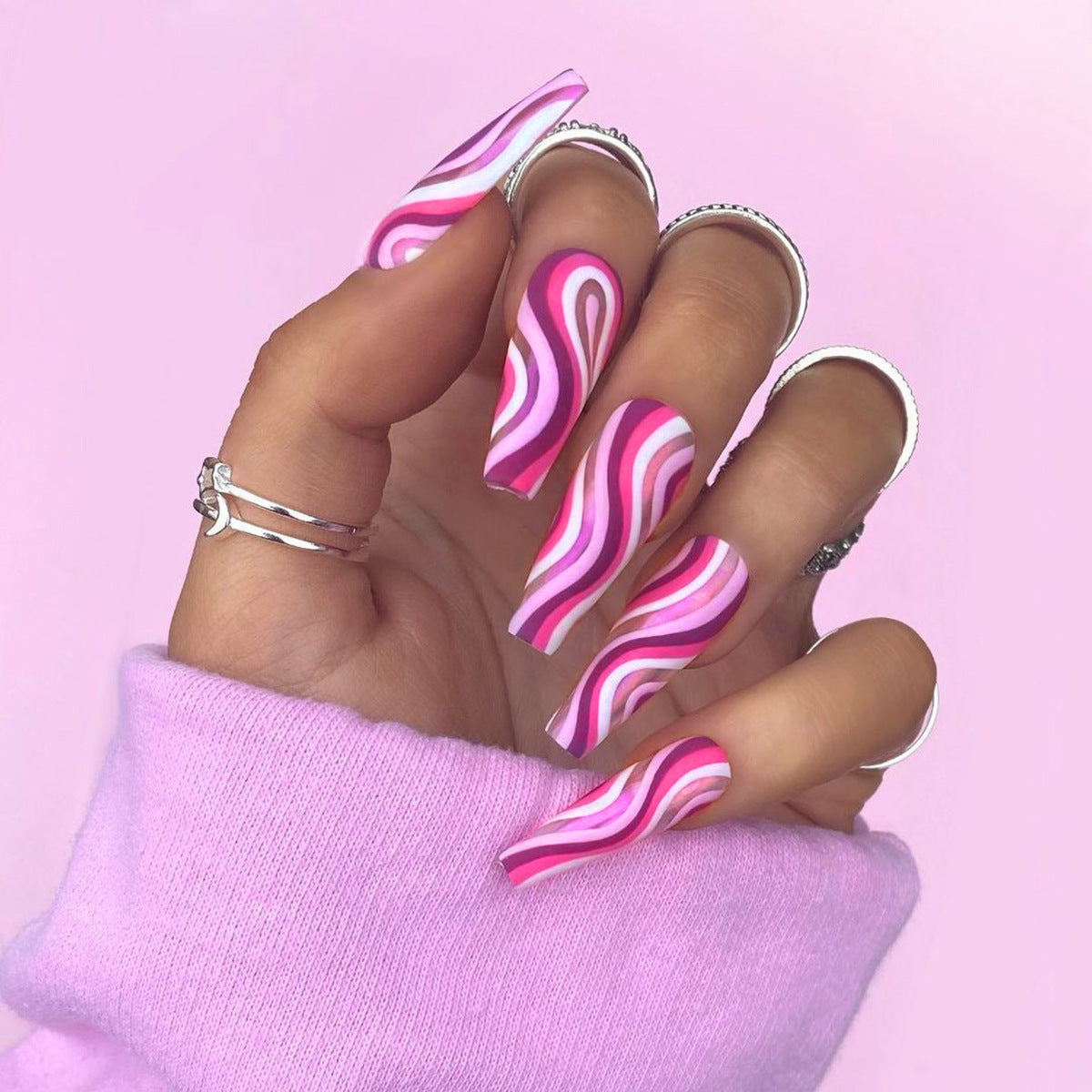 Professional Detachable Artistic Nails - 24 Pieces Plus Glue | Wearable Finished Fake Nails