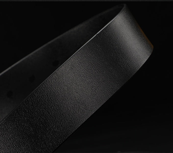 Men's Cowhide Suit Trouser Belt Business Pin Buckle - Executive Sophistication