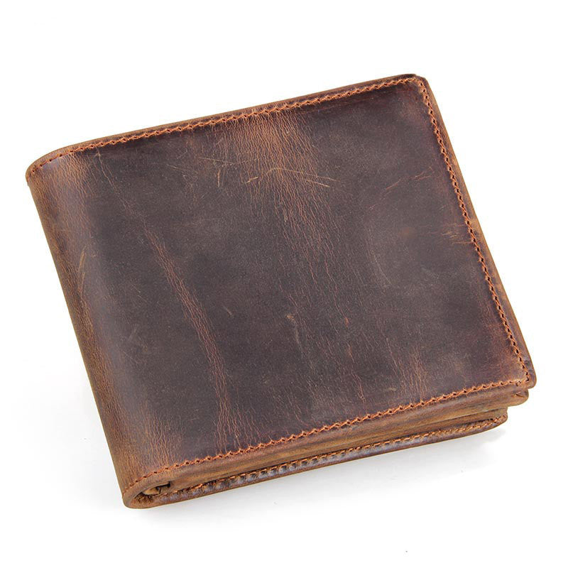 Portefeuilles hommes portefeuille en cuir de cheval de luxe portefeuille court en cuir portefeuille en cuir pour hommes