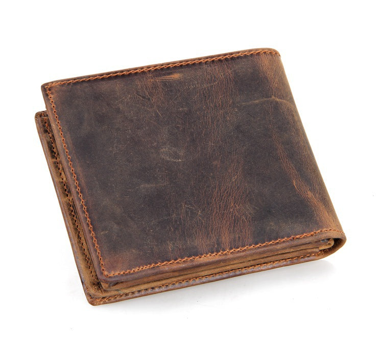 Portefeuilles hommes portefeuille en cuir de cheval de luxe portefeuille court en cuir portefeuille en cuir pour hommes