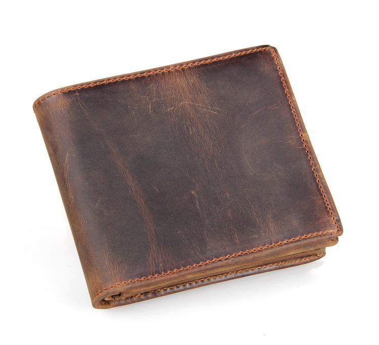 Portefeuilles hommes portefeuille en cuir de cheval de luxe portefeuille court en cuir portefeuille en cuir pour hommes