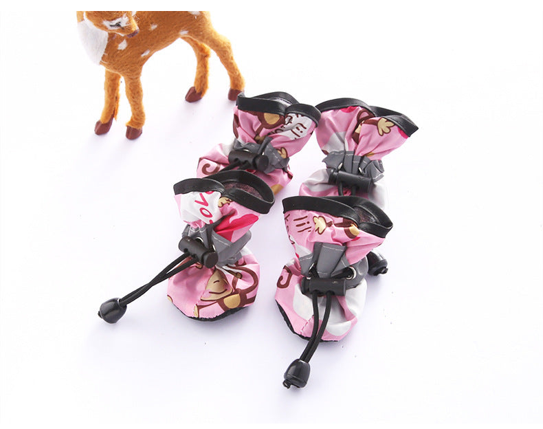 Pet Dog Skor och strumpor Four Seasons Andas mjuk botten halkfri