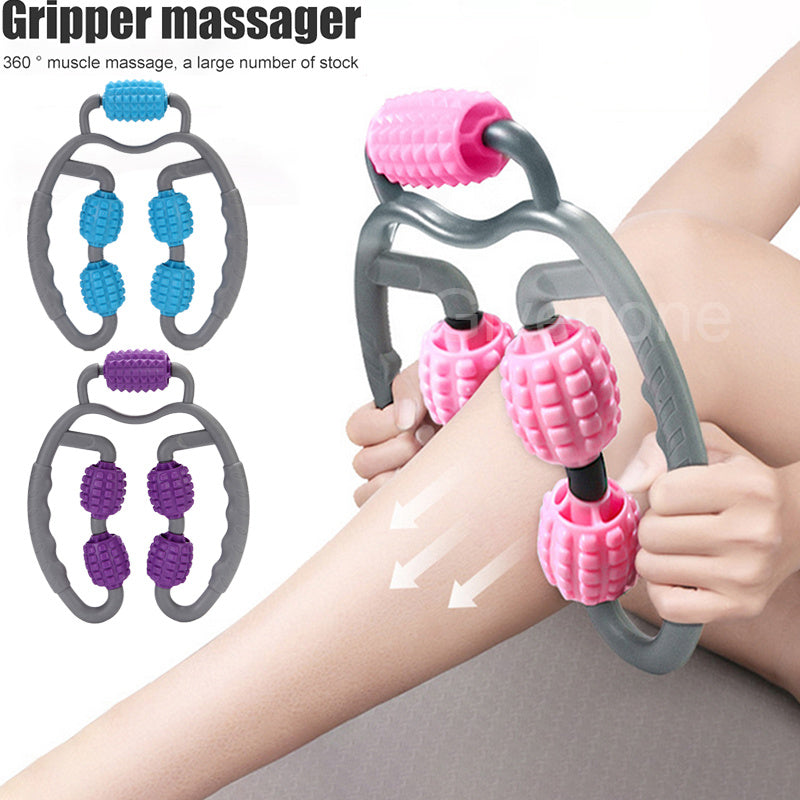 Professional Leg Clamp Massage Roller - 3D Floating Point Bionic Design (Blue/Purple/Pink, Adjustable Width)