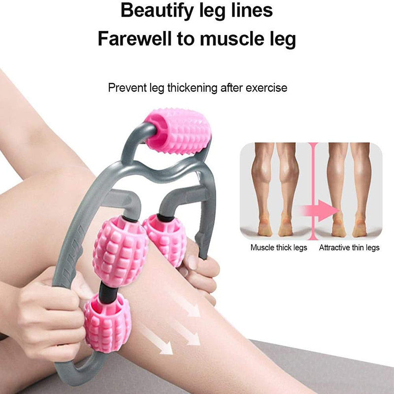 Professional Leg Clamp Massage Roller - 3D Floating Point Bionic Design (Blue/Purple/Pink, Adjustable Width)