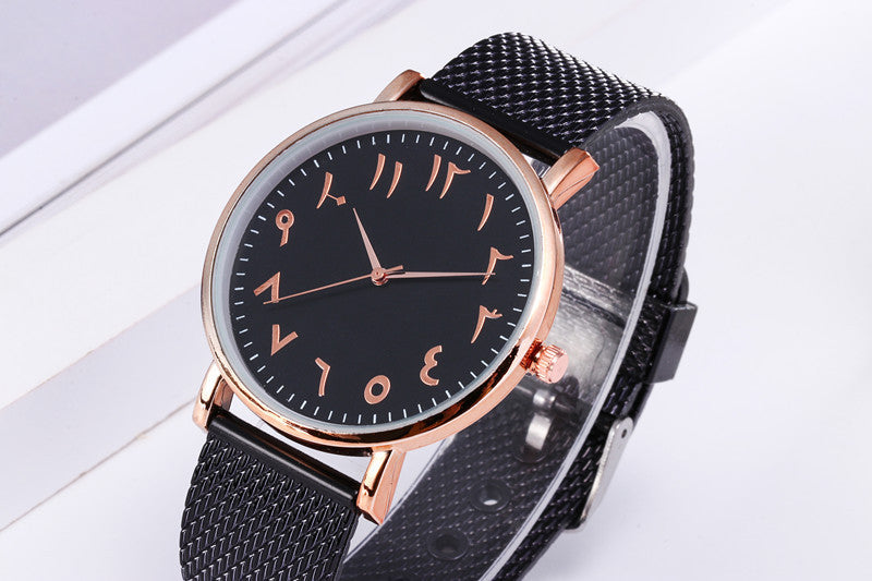 Fashion Creative Quartz Watches Par Klockor Digital Mesh Band Klockor