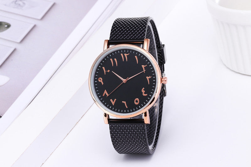 Fashion Creative Quartz Watches Par Klockor Digital Mesh Band Klockor