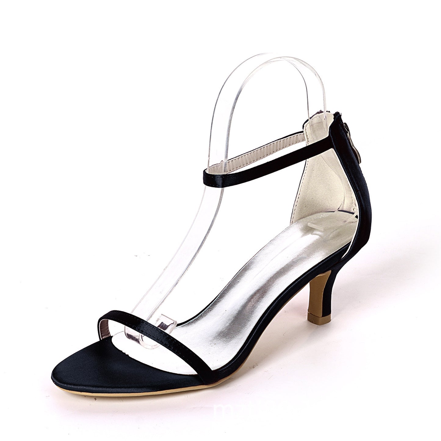 Satin-Colored Women's Shoes with One Strip Sandals