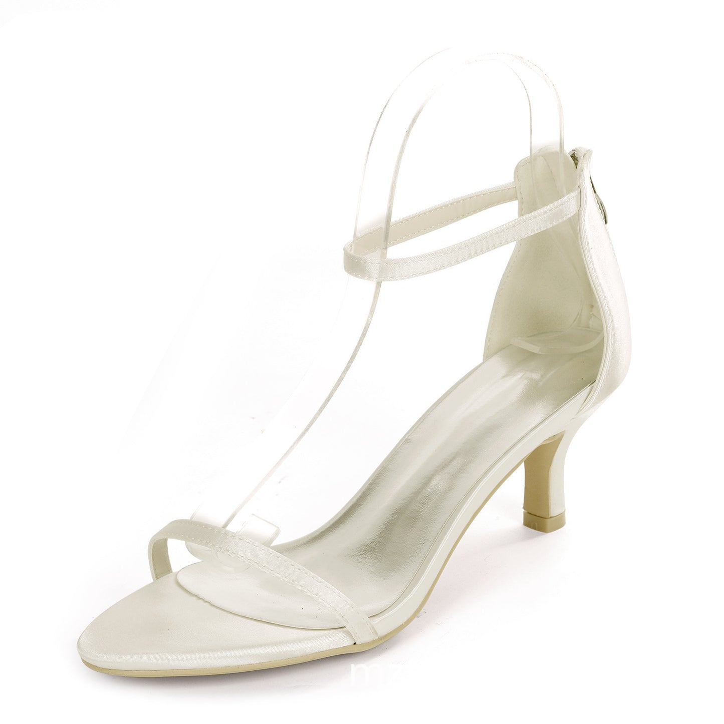 Satin-Colored Women's Shoes with One Strip Sandals