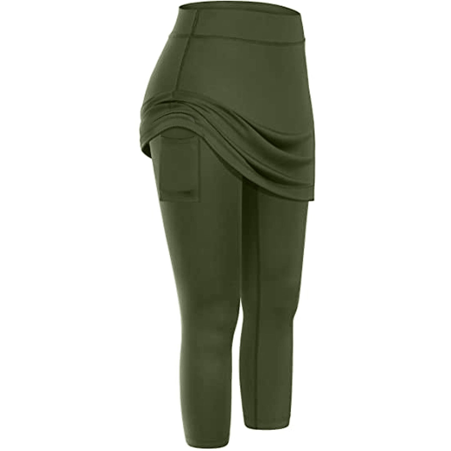 Women Tennis Skirt Leggings Pockets Elastic Sport Yoga Capris Skirts Legging
