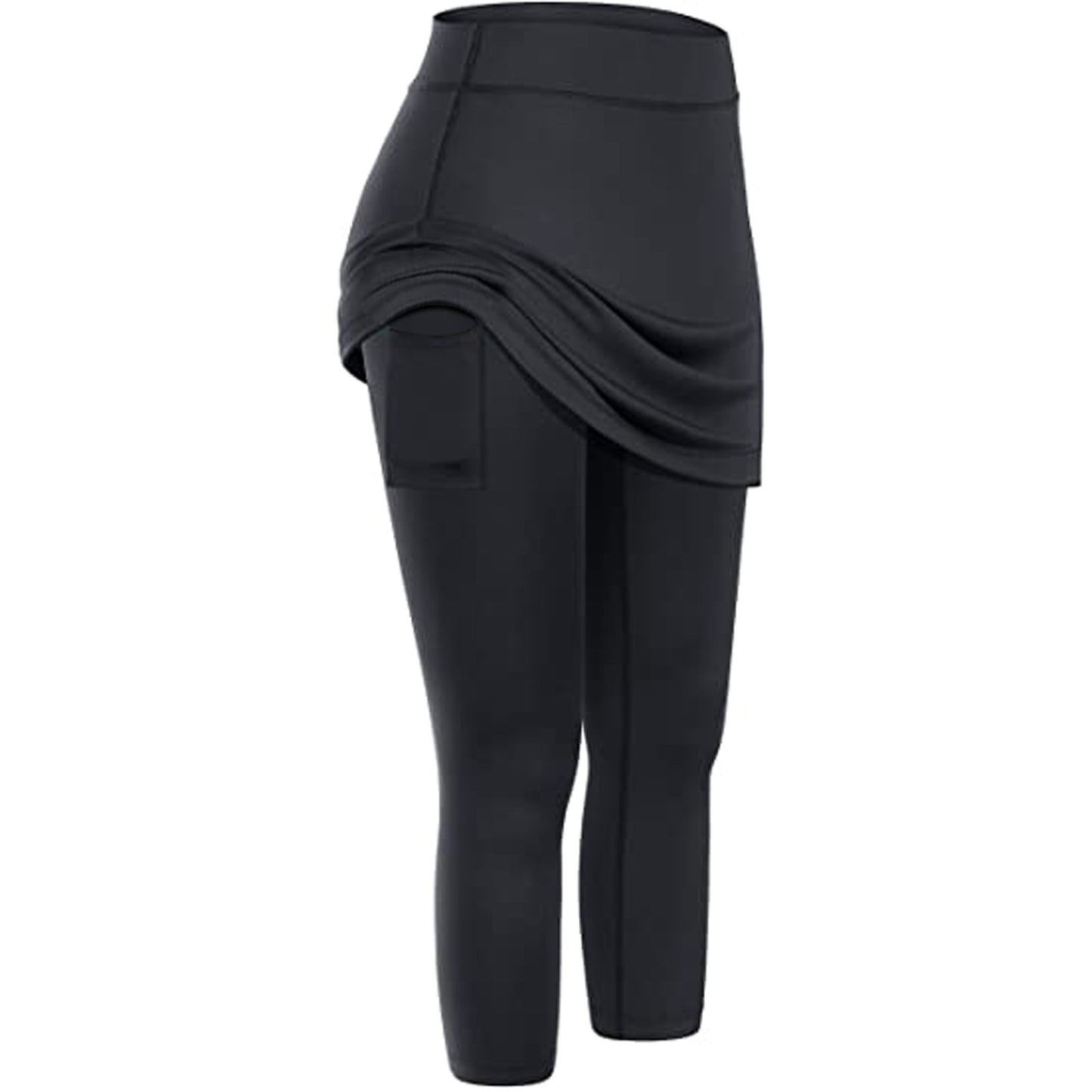 Women Tennis Skirt Leggings Pockets Elastic Sport Yoga Capris Skirts Legging