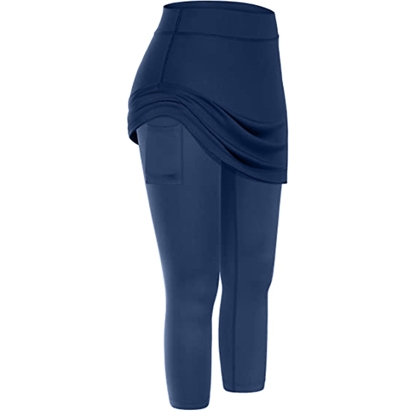 Women Tennis Skirt Leggings Pockets Elastic Sport Yoga Capris Skirts Legging