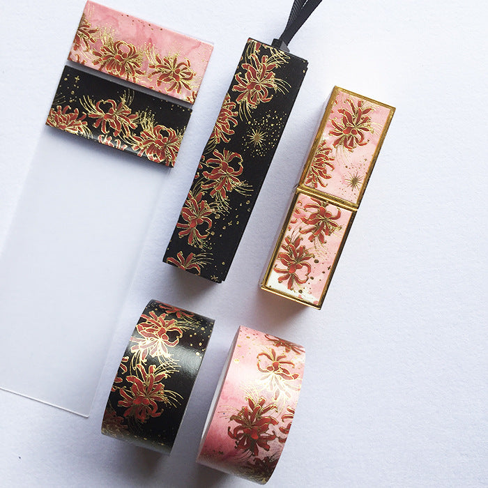 Japanese Style Paper Tape Flower-Shaped Decorative Lipstick Scrapbooking Diary Sticker Label