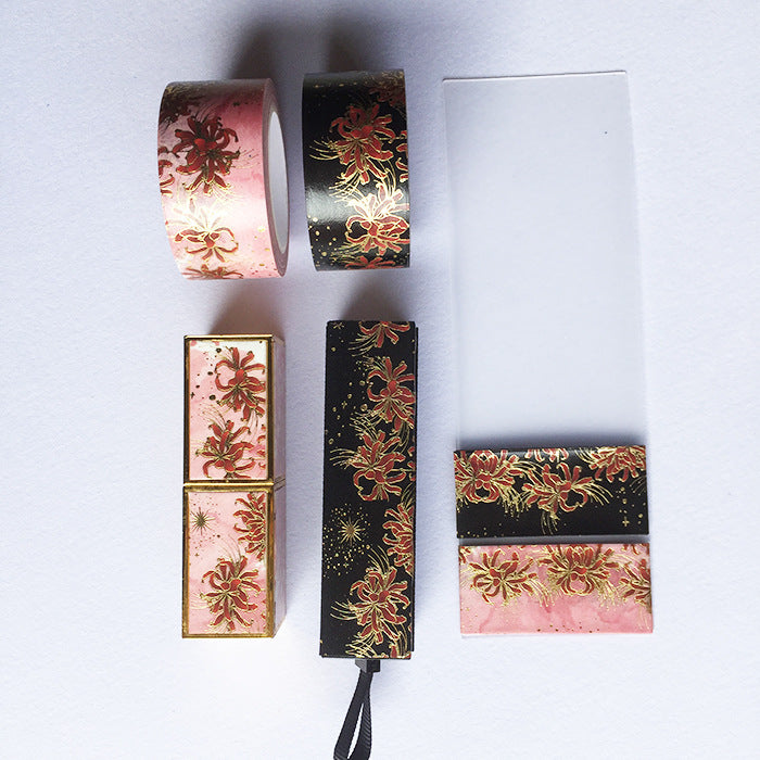 Japanese Style Paper Tape Flower-Shaped Decorative Lipstick Scrapbooking Diary Sticker Label