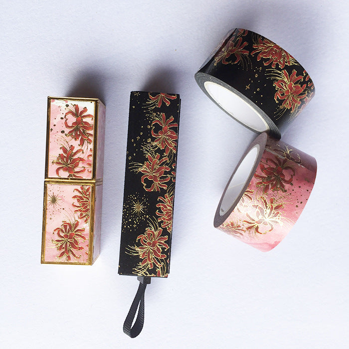 Japanese Style Paper Tape Flower-Shaped Decorative Lipstick Scrapbooking Diary Sticker Label