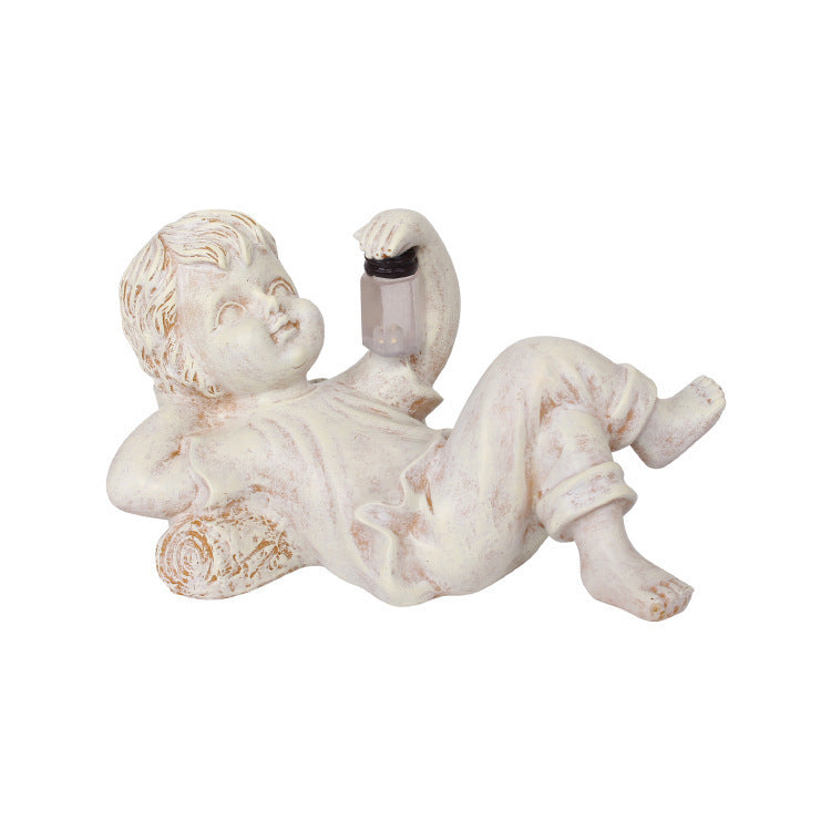 Hem Inredning Harts Pyssel avec Firefly Jar Garden Statue Barn Desktop Tillbehör Pojk flicka Söt Present Outdoor Solar Ljuse Konstta