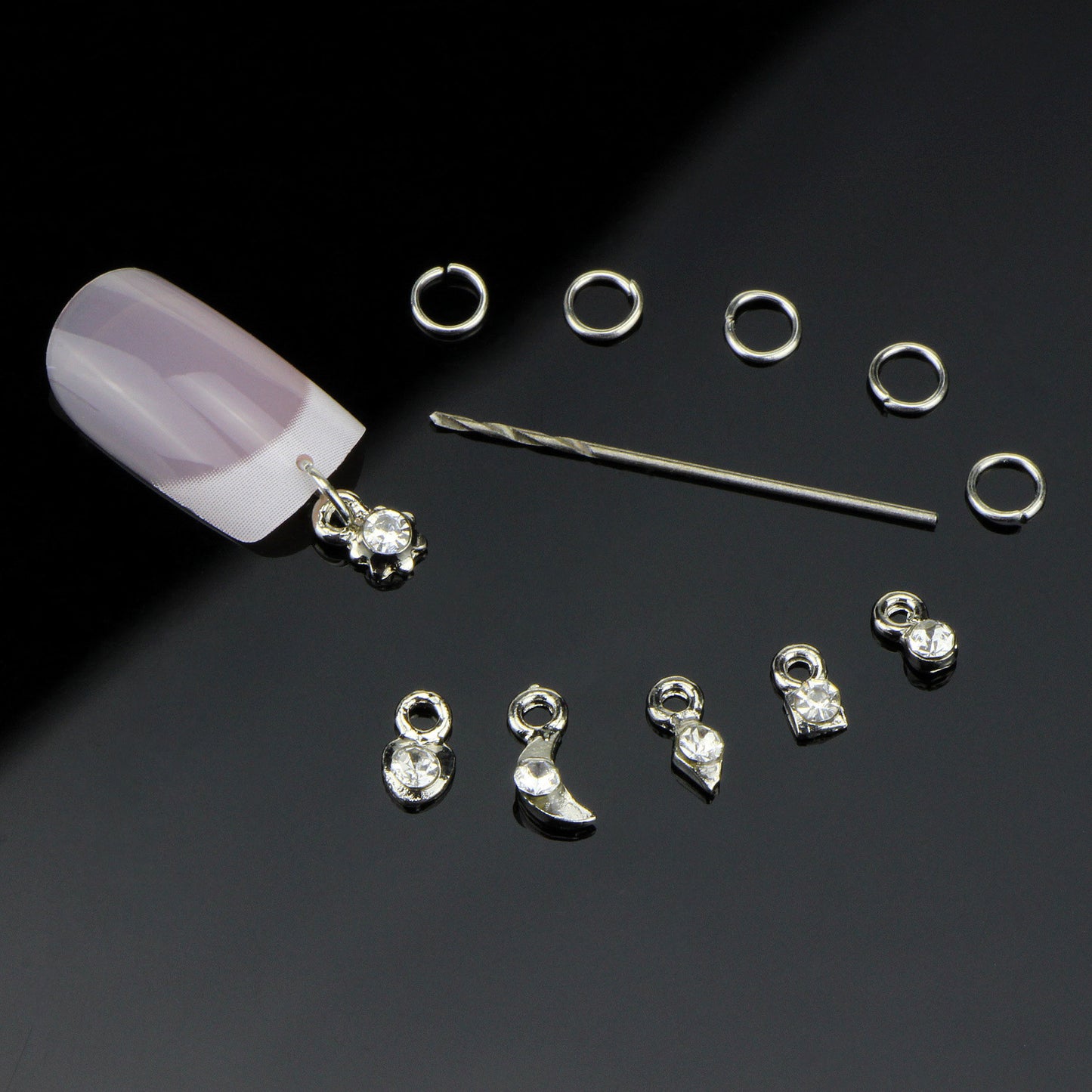 Professional Nail Art Straps - DIY Nail Decoration Tools | Silver & Gold Alloy Charms