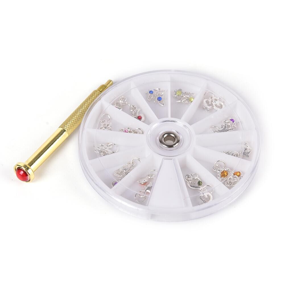 Professional Nail Art Straps - DIY Nail Decoration Tools | Silver & Gold Alloy Charms
