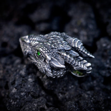 Pendentif de collier pour hommes, personnalisé, en argent pur, Dragon, Style rétro, Hip Hop