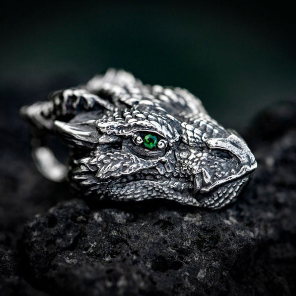 Pendentif de collier pour hommes, personnalisé, en argent pur, Dragon, Style rétro, Hip Hop