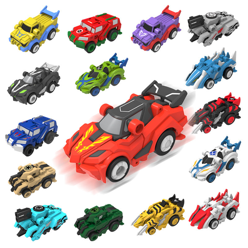 Creative Jumping Warrior Deformation Battle Toy Car - Bounce Transformation Robot New Anime PVC Action Figures Boys Toys Gaming Set