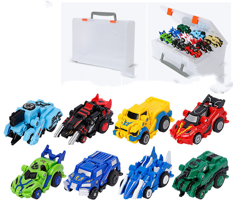 Creative Jumping Warrior Deformation Battle Toy Car - Bounce Transformation Robot New Anime PVC Action Figures Boys Toys Gaming Set