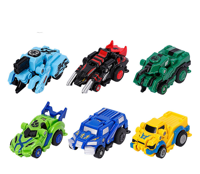 Creative Jumping Warrior Deformation Battle Toy Car - Bounce Transformation Robot New Anime PVC Action Figures Boys Toys Gaming Set