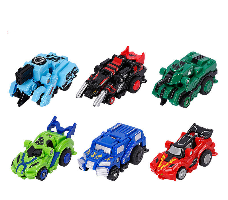 Creative Jumping Warrior Deformation Battle Toy Car - Bounce Transformation Robot New Anime PVC Action Figures Boys Toys Gaming Set