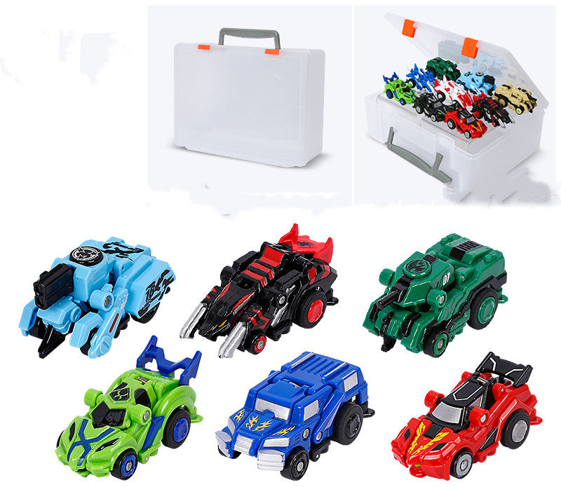 Creative Jumping Warrior Deformation Battle Toy Car - Bounce Transformation Robot New Anime PVC Action Figures Boys Toys Gaming Set