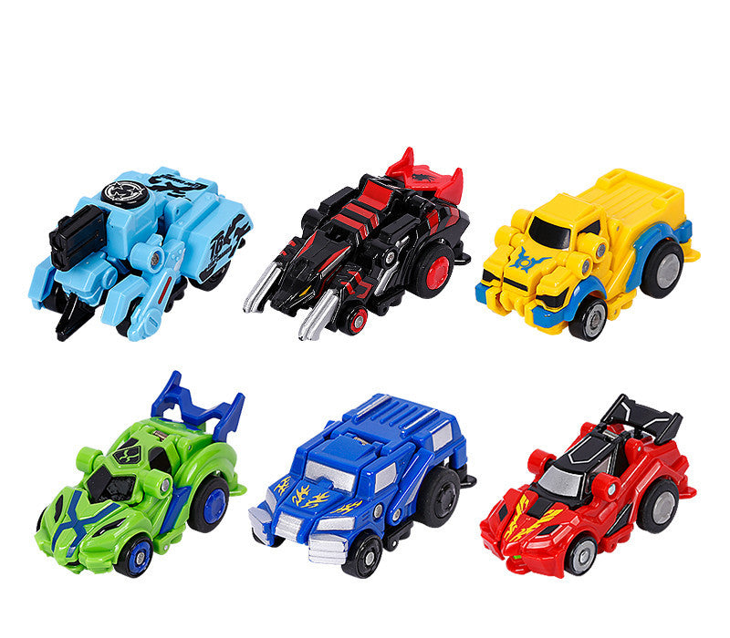 Creative Jumping Warrior Deformation Battle Toy Car - Bounce Transformation Robot New Anime PVC Action Figures Boys Toys Gaming Set