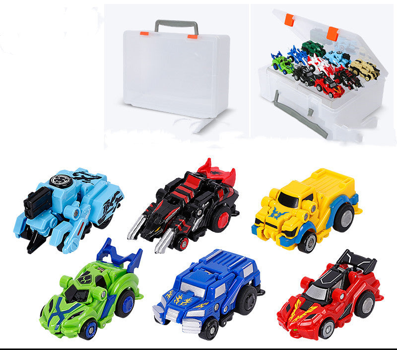 Creative Jumping Warrior Deformation Battle Toy Car - Bounce Transformation Robot New Anime PVC Action Figures Boys Toys Gaming Set