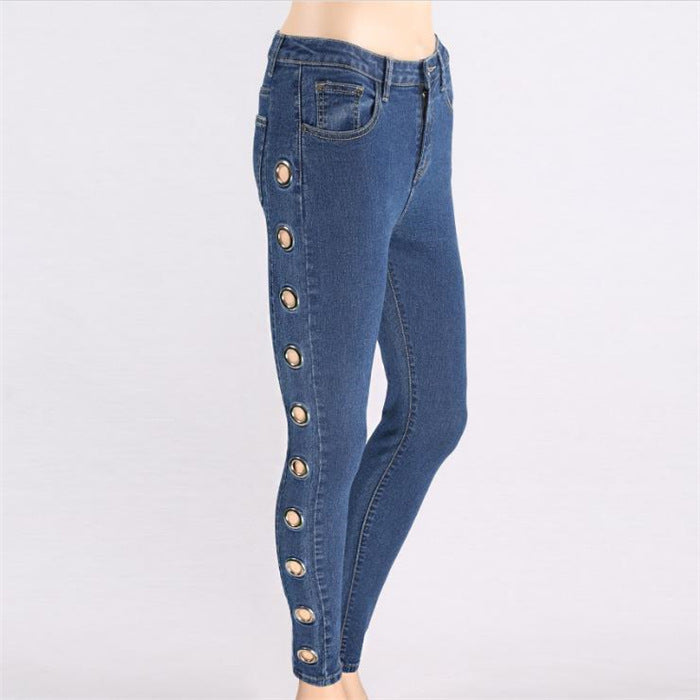 Fashion Tight Hoop Jeans For Women - Structured Style