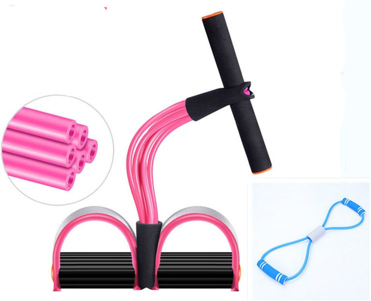 Natural Latex Foot Pedal Elastic Pull Rope with Handle - Professional Fitness Equipment & Bodybuilding Expander