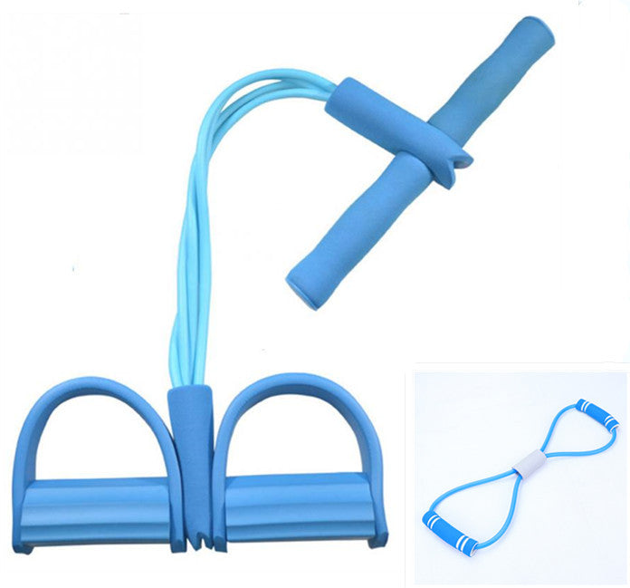 Natural Latex Foot Pedal Elastic Pull Rope with Handle - Professional Fitness Equipment & Bodybuilding Expander
