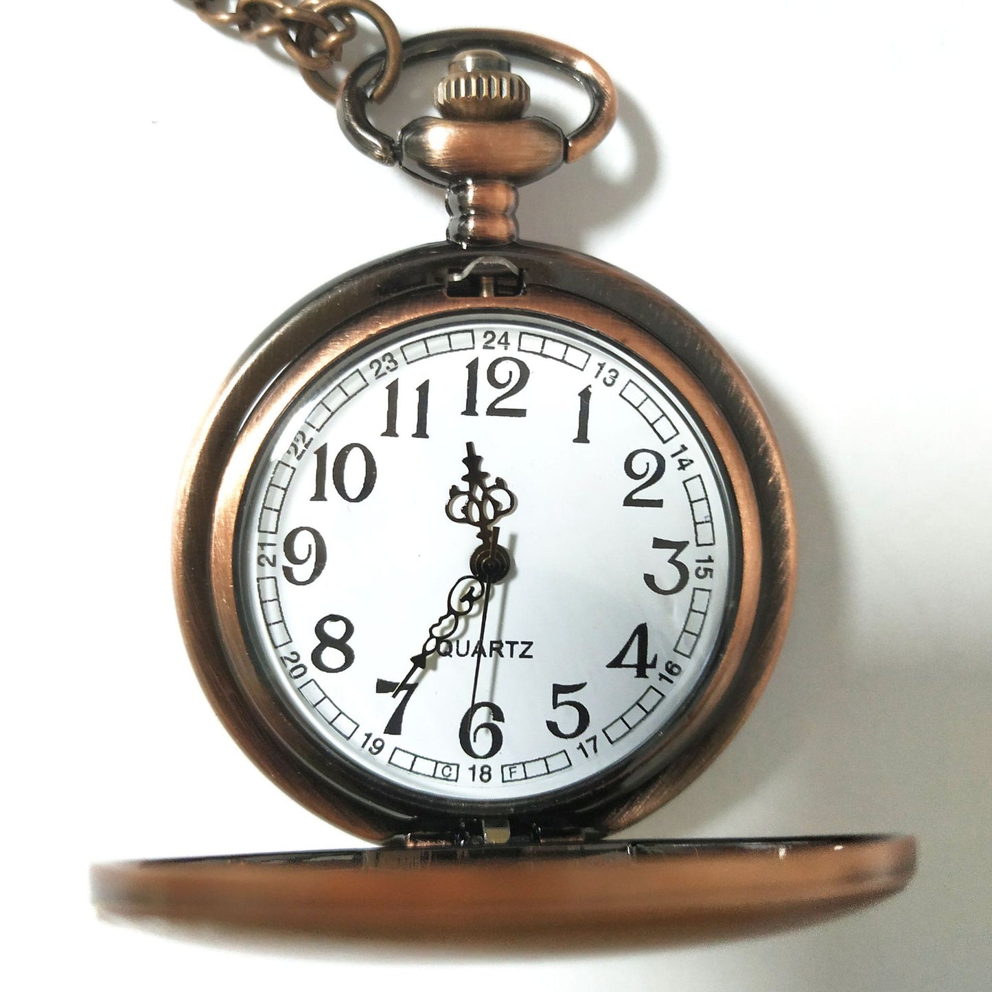 Retro Bronze Steampunk Quartz Pocket Watch Stainless Steel Chain Necklace 30cm For Men For Women With Gift Box - Vintage Intricate Elegant Unisex