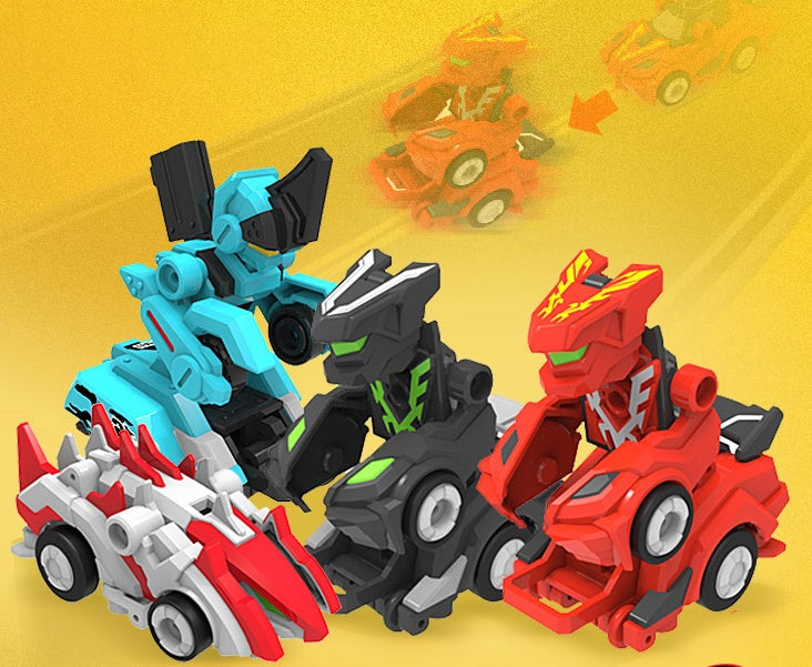 Creative Jumping Warrior Deformation Battle Toy Car - Bounce Transformation Robot New Anime PVC Action Figures Boys Toys Gaming Set