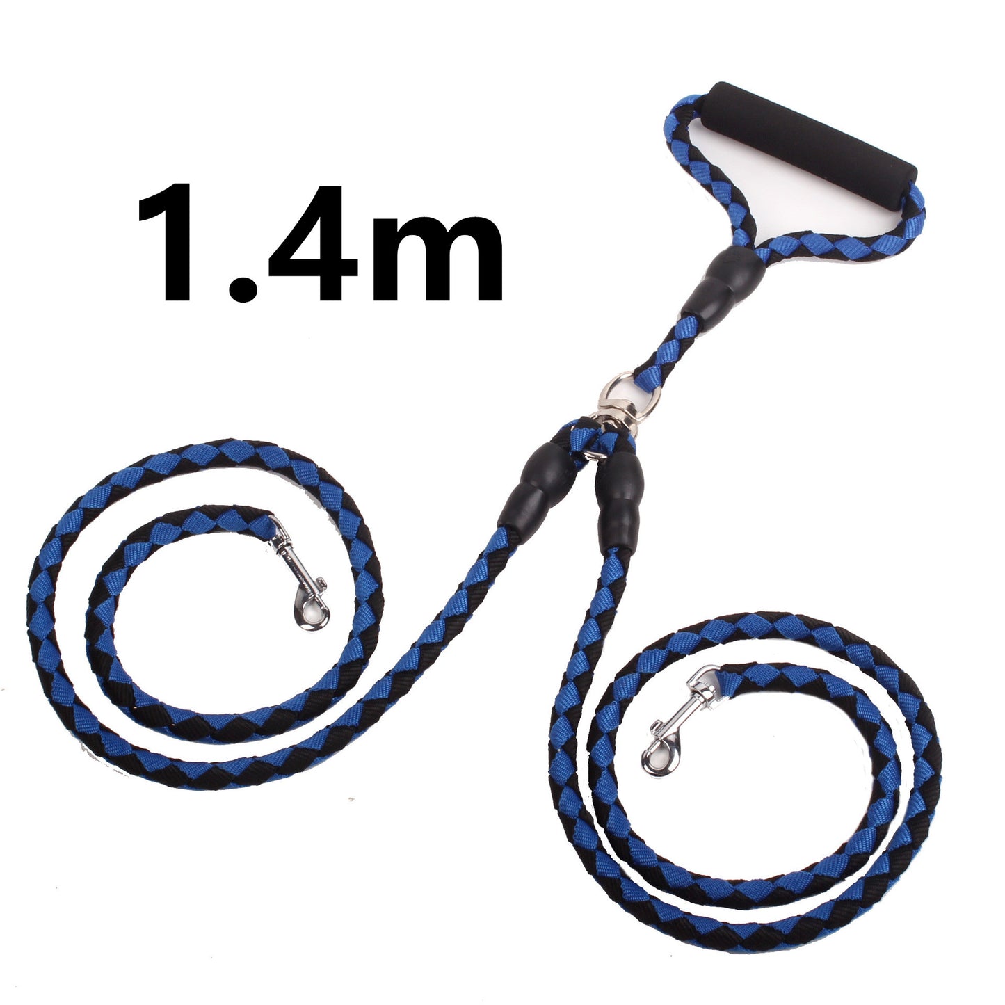 Dubbelsidigt dragrep för promenader med hunden Hand-dubbeländat dragrep ett plus två koppel Halsband Djurtillbehör Hundhalsband