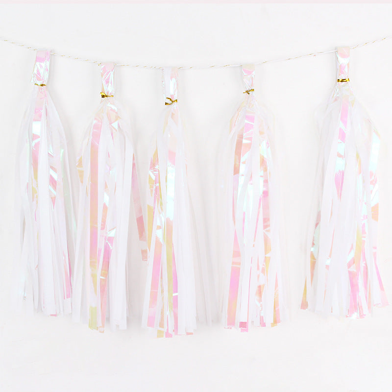 Mermaid Party Summer Party 1th 2nd 3rd Birthday Party Hawaii Party Tassels Decor Colourful Garland for Home Kids Favor Decor