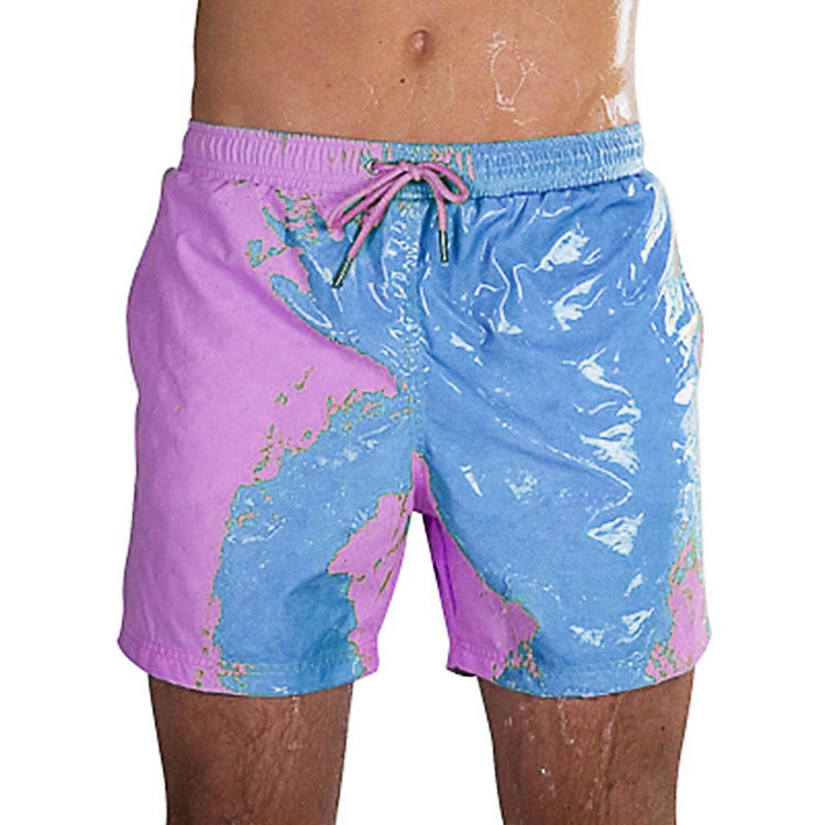 Short de plage à couleur changeante magique, maillot de bain d'été pour hommes, maillot de bain à séchage rapide, pantalon de plage