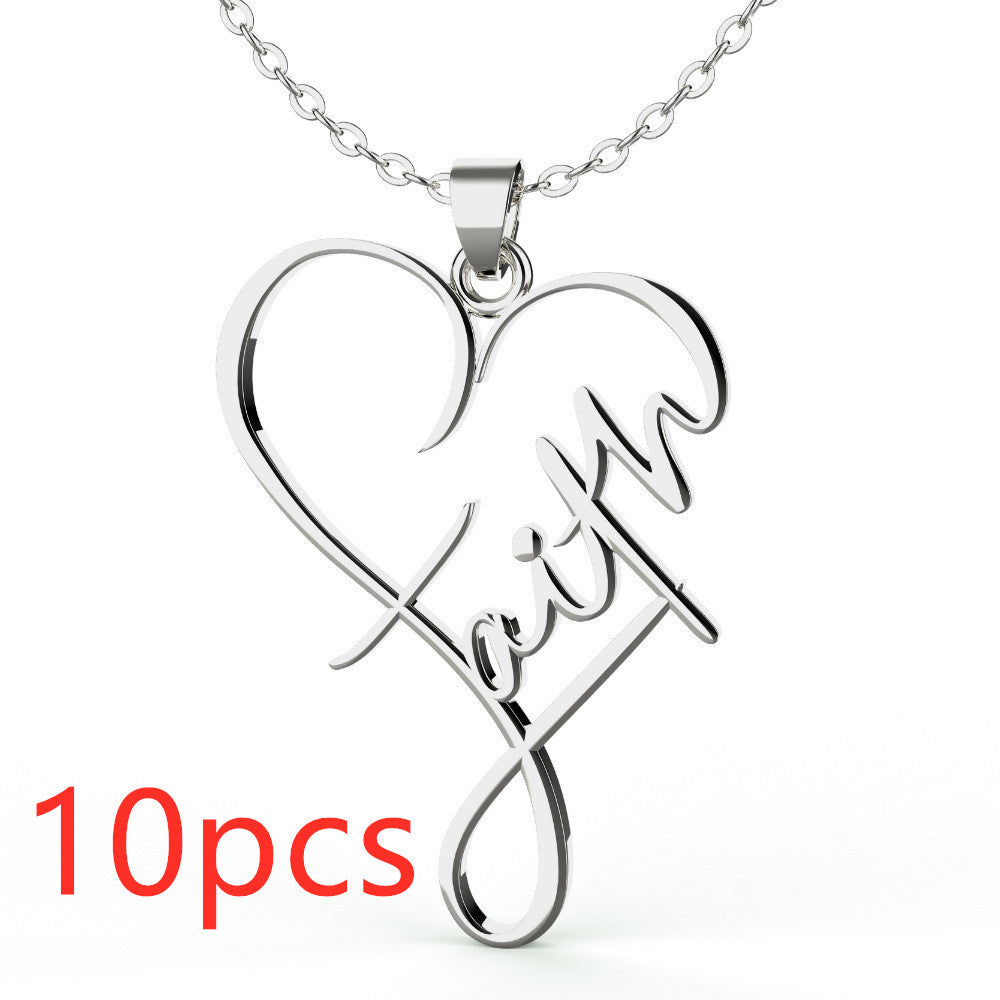 AMAZING GRACE Necklace - Faith English Name Gift Jewelry