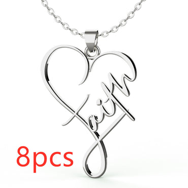 AMAZING GRACE Necklace - Faith English Name Gift Jewelry