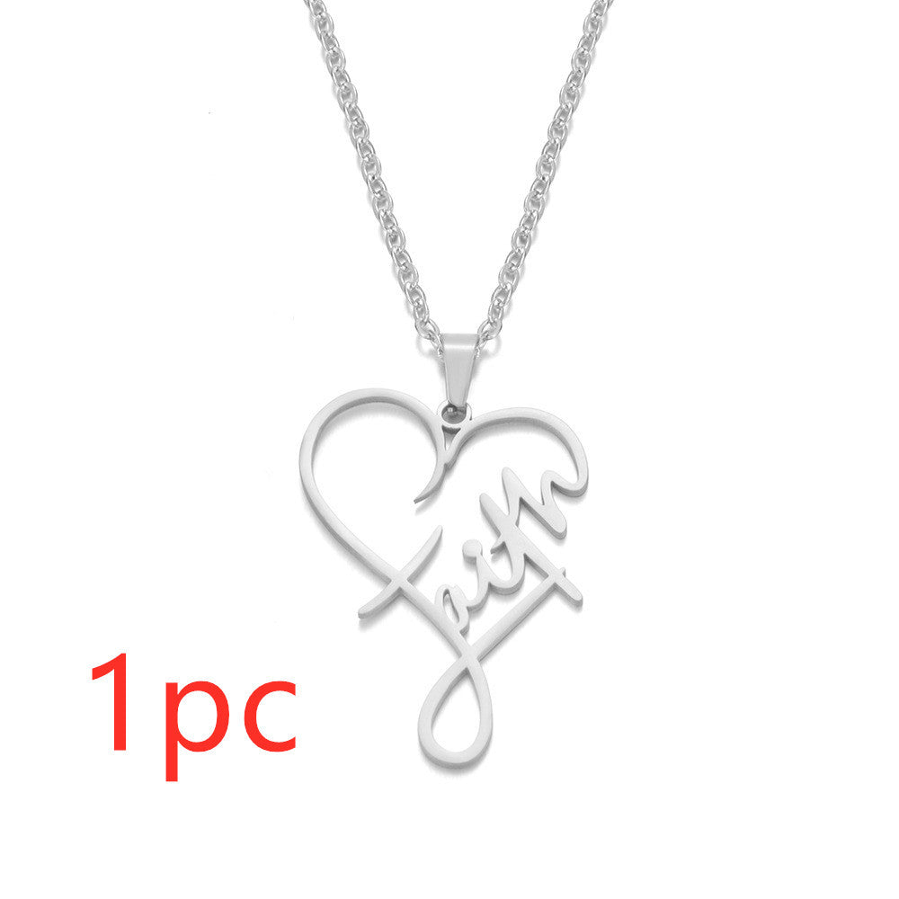 AMAZING GRACE Necklace - Faith English Name Gift Jewelry